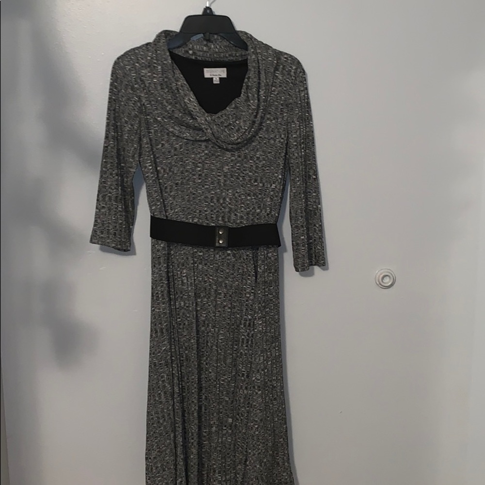 Gray sweater dress